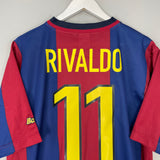 1998/00 BARCELONA RIVALDO #11 HOME SHIRT (L) NIKE BASIC