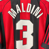 1998/00 AC MILAN MALDINI #3 HOME SHIRT (XL) ADIDAS