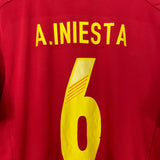 2011/12 SPAIN A.INIESTA #6 HOME SHIRT (L) ADIDAS