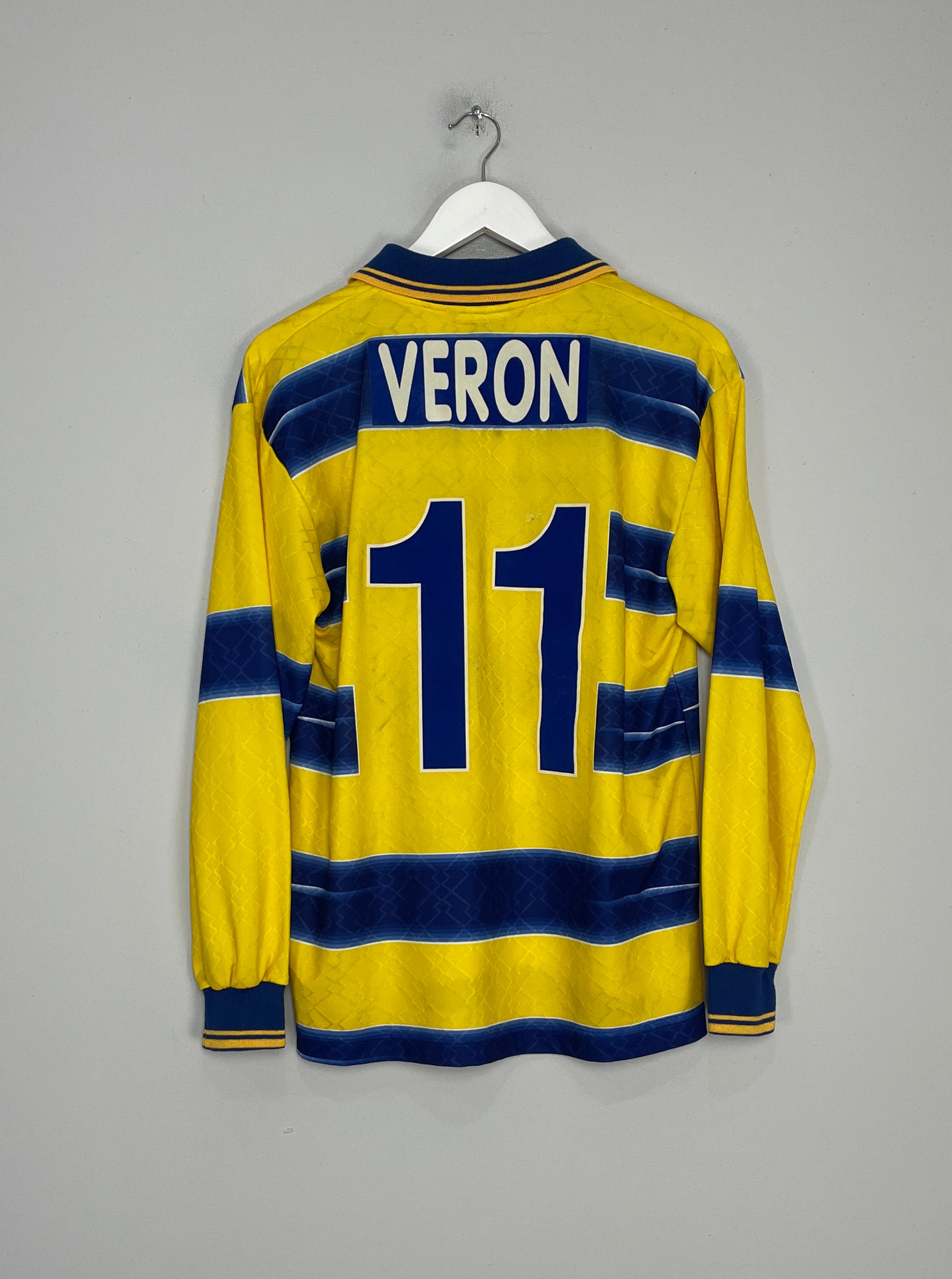 1998/99 PARMA VERON #11 L/S HOME SHIRT (M) LOTTO