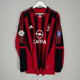 2005/06 AC MILAN SHEVCHENKO #7 L/S C/L HOME SHIRT (XL) ADIDAS