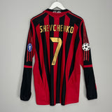 2005/06 AC MILAN SHEVCHENKO #7 L/S C/L HOME SHIRT (XL) ADIDAS