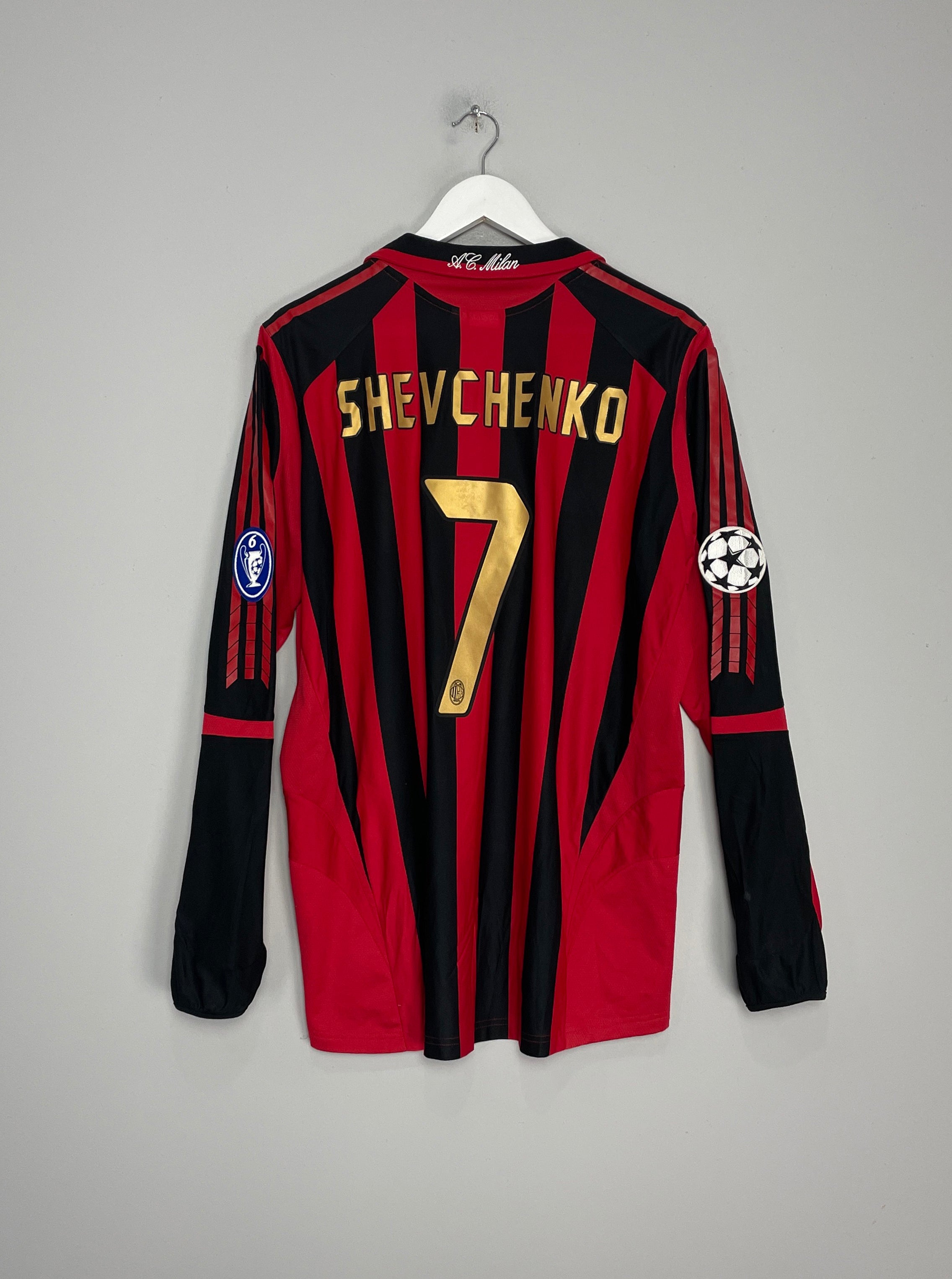 2005/06 AC MILAN SHEVCHENKO #7 L/S C/L HOME SHIRT (XL) ADIDAS