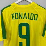 2002/04 BRAZIL RONALDO #9 HOME SHIRT (M) NIKE