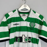 2001/03 CELTIC LARSSON #7 *TREBLE WINNERS* HOME SHIRT (M) UMBRO