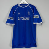 1999/01 CHELSEA ZOLA #25 FA CUP HOME SHIRT (XL) UMBRO