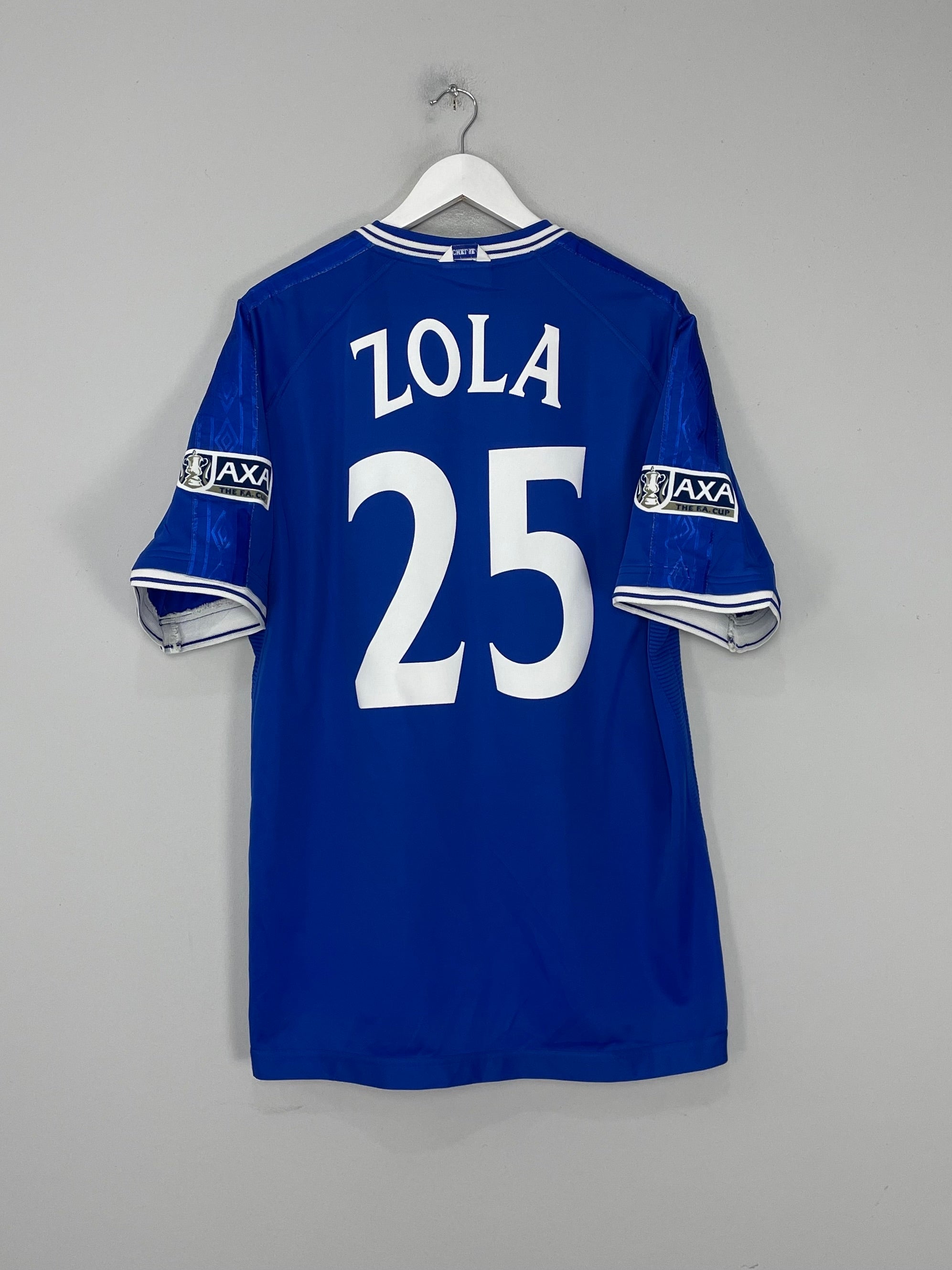 1999/01 CHELSEA ZOLA #25 FA CUP HOME SHIRT (XL) UMBRO