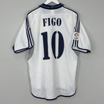 2000/01 REAL MADRID FIGO #10 HOME SHIRT (L) ADIDAS