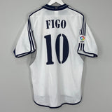 2000/01 REAL MADRID FIGO #10 HOME SHIRT (L) ADIDAS