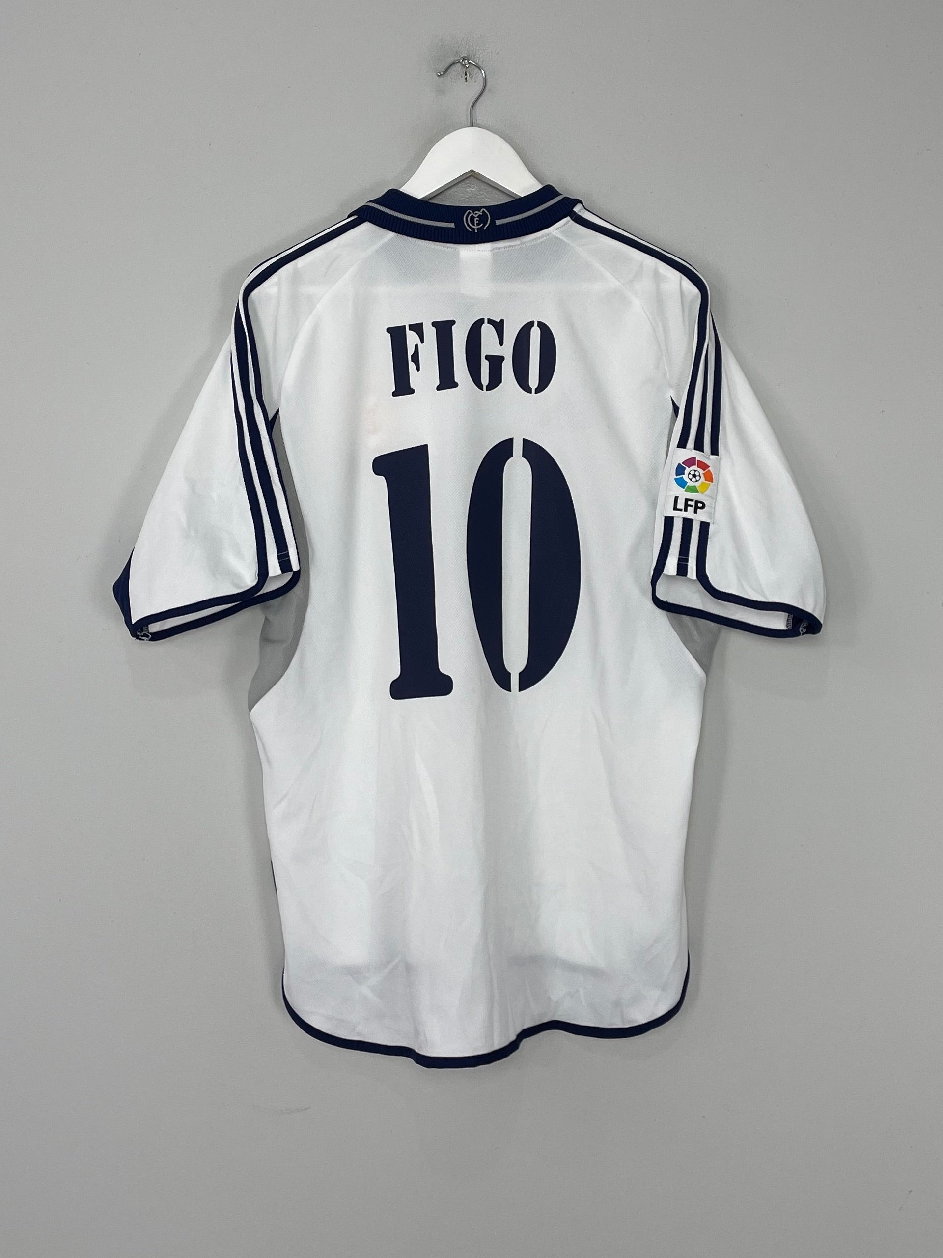 2000/01 REAL MADRID FIGO #10 HOME SHIRT (L) ADIDAS