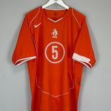 2004/05 NETHERLANDS V.BRONCKHORST #5 HOME SHIRT (XL) NIKE