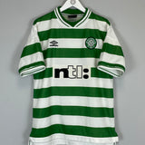 1999/01 CELTIC LARSSON #7 HOME SHIRT (L) UMBRO