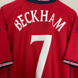 2002/04 ENGLAND BECKHAM #7 AWAY SHIRT (XL) UMBRO