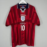 1998 ENGLAND SHERINGHAM #10 AWAY SHIRT (L) UMBRO