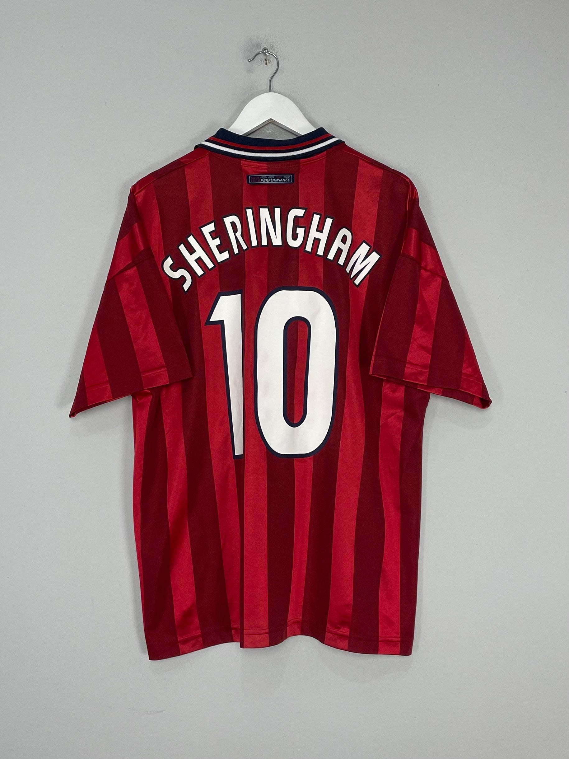 1998 ENGLAND SHERINGHAM #10 AWAY SHIRT (L) UMBRO