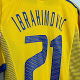 2002/03 SWEDEN IBRAHIMOVIC #21 HOME SHIRT (L) ADIDAS