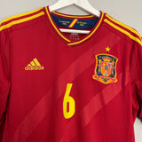 2011/12 SPAIN INIESTA #6 HOME SHIRT (L) ADIDAS