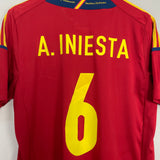 2011/12 SPAIN INIESTA #6 HOME SHIRT (L) ADIDAS