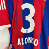 2014/15 BAYERN MUNICH ALONSO #3 HOME SHIRT (XL) ADIDAS