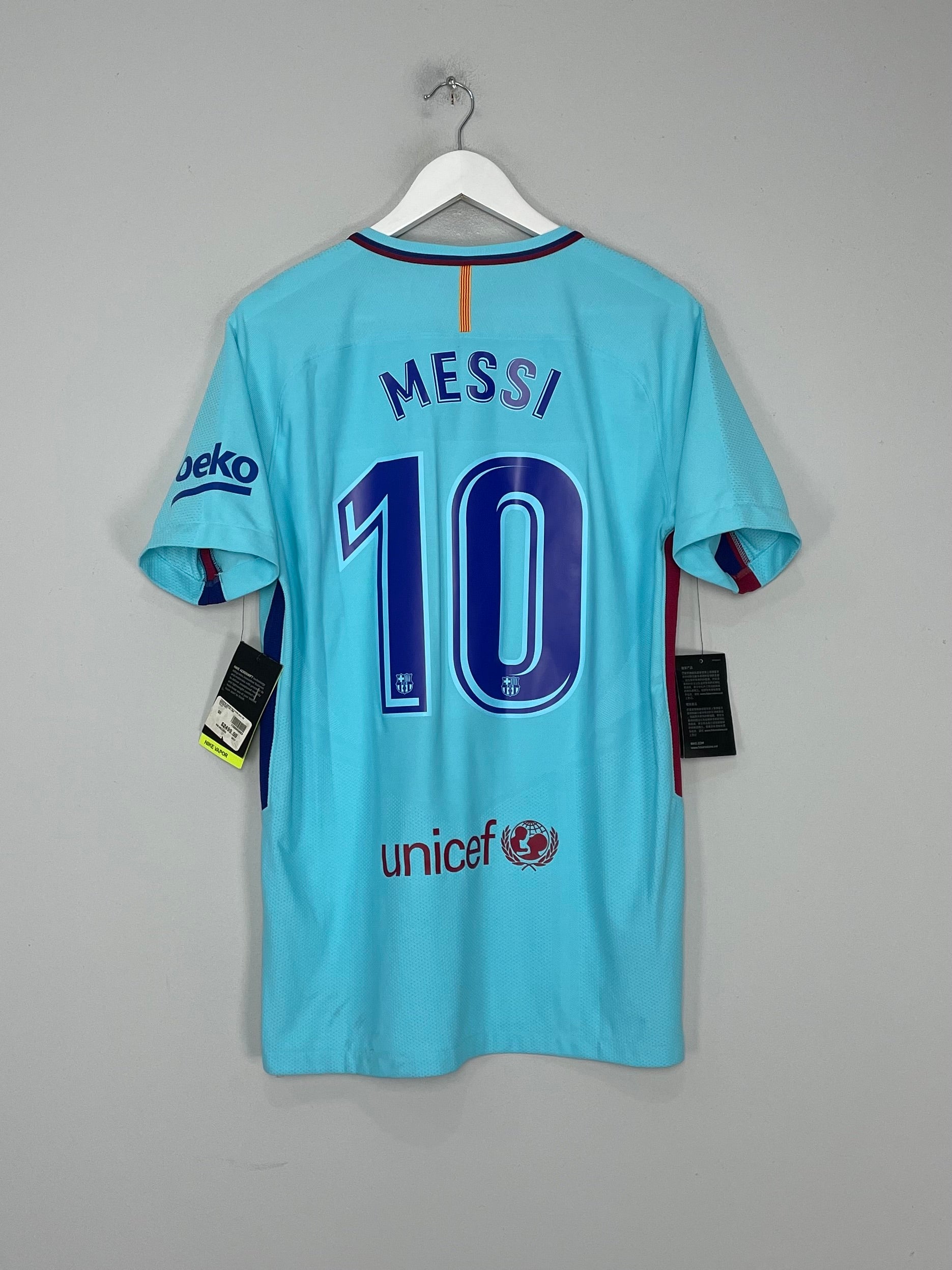 2017/18 BARCELONA MESSI #10 *PLAYER ISSUE* BNWT AWAY SHIRT (L) NIKE