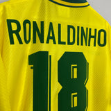 1994/96 BRAZIL RONALDINHO #18 *BNWOT* HOME SHIRT (XXL) UMBRO