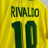 1994/96 BRAZIL RIVALDO #10 *BNWT* HOME SHIRT (L) UMBRO