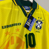 1994/96 BRAZIL RIVALDO #10 *BNWT* HOME SHIRT (L) UMBRO