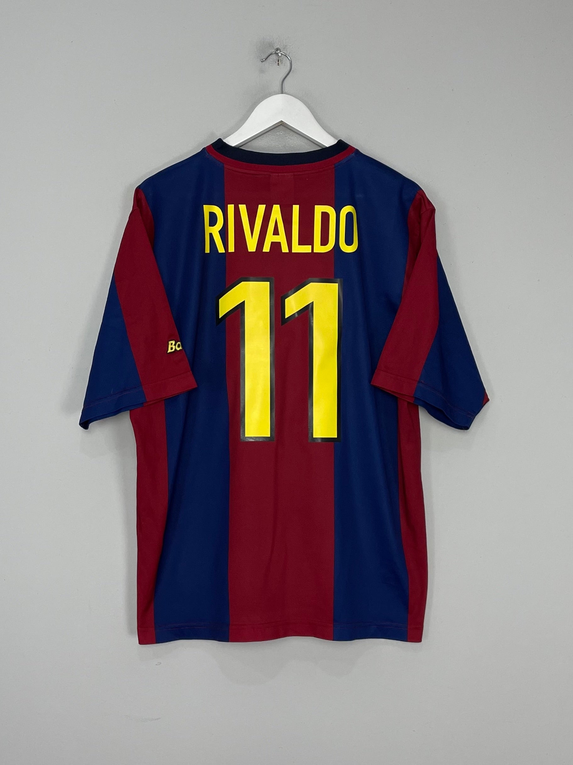 1998/00 BARCELONA RIVALDO #11 HOME SHIRT (L) NIKE