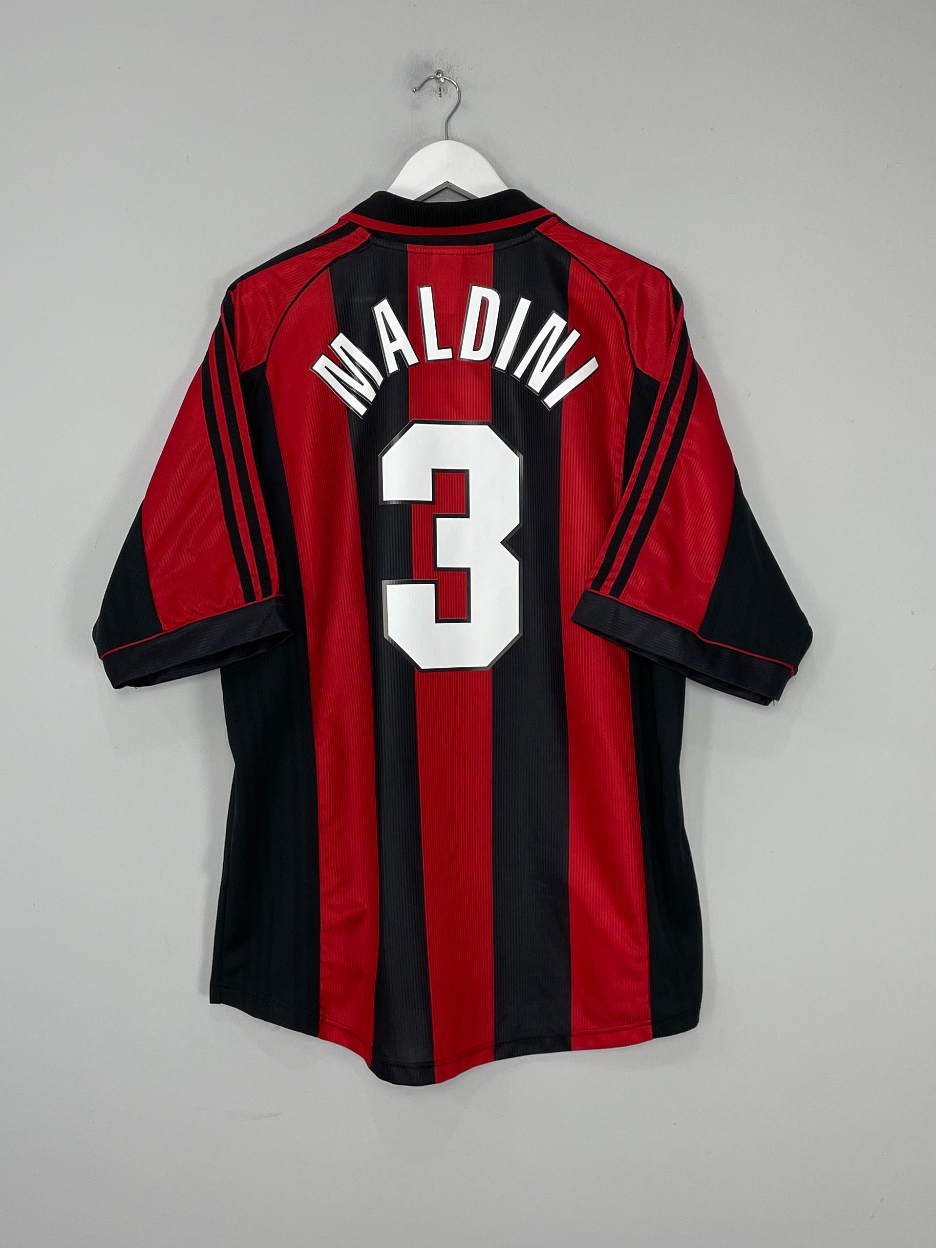 1998/00 AC MILAN MALDINI #3 HOME SHIRT (XL) ADIDAS