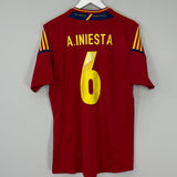 2011/12 SPAIN A.INIESTA #6 HOME SHIRT (L) ADIDAS