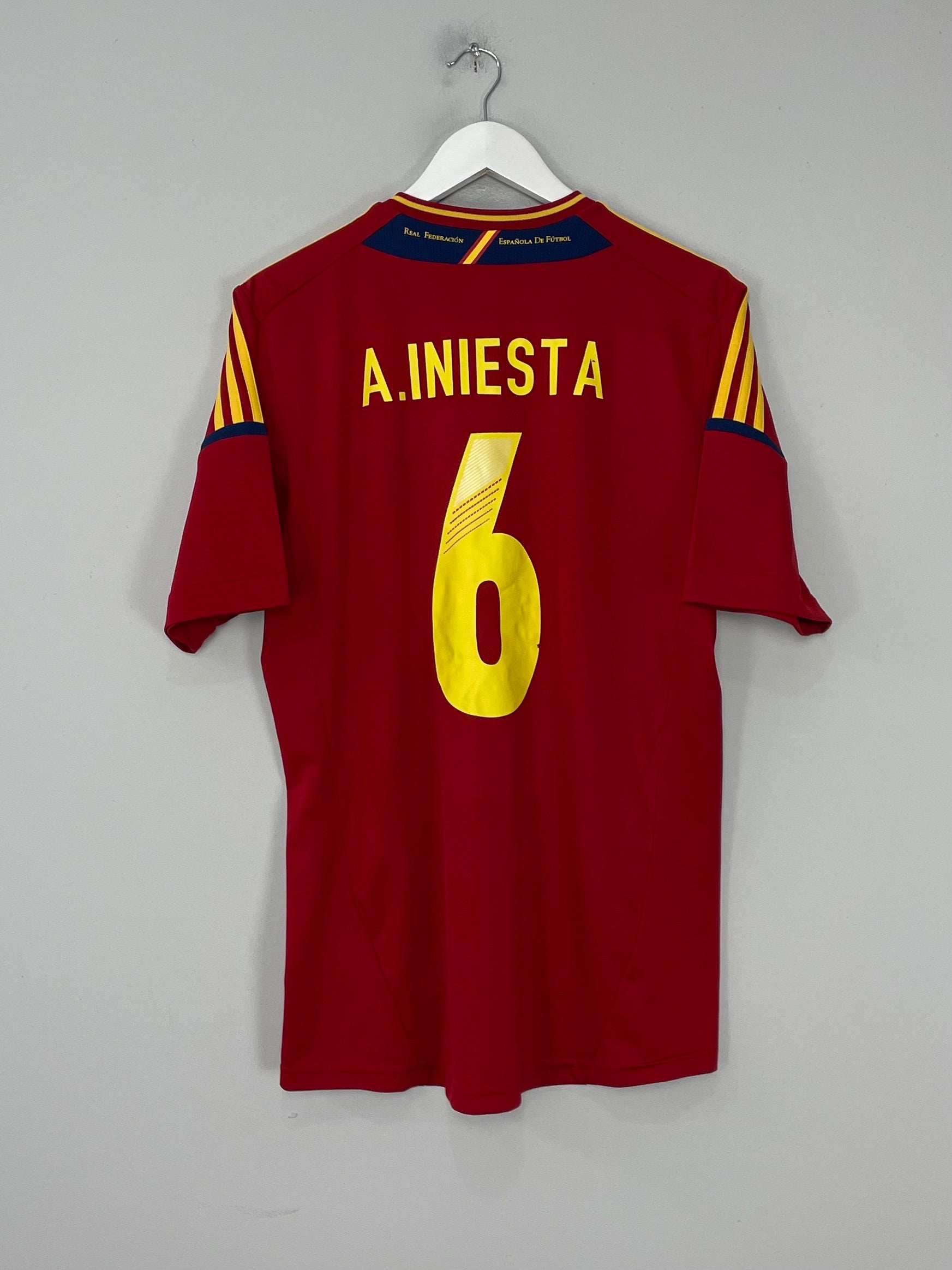 2011/12 SPAIN A.INIESTA #6 HOME SHIRT (L) ADIDAS