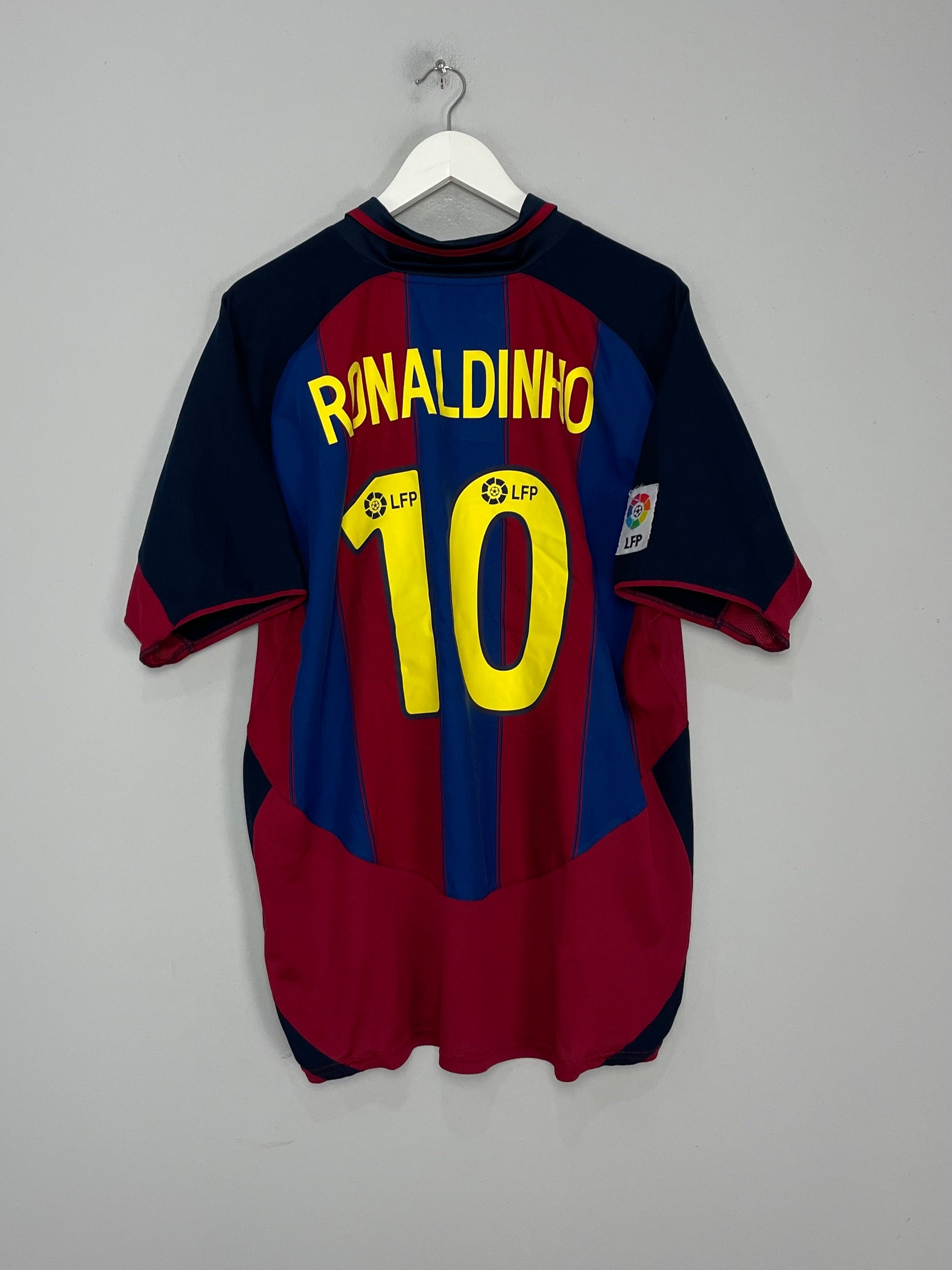 2003/04 BARCELONA RONALDINHO #10 HOME SHIRT (XL) NIKE