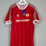 1990/92 MANCHESTER UNITED #10 *BNWT* ADIDAS ORIGINALS HOME SHIRT (XL) ADIDAS