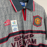 1995/96 MANCHESTER UNITED CANTONA #7 *BNWT* AWAY SHIRT (L) UMBRO