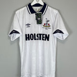 1991/93 TOTTENHAM *BNWT* RE-ISSUE FA CUP FINAL HOME SHIRT (M) UMBRO