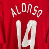 2008/10 LIVERPOOL ALONSO #14 HOME SHIRT (XXL) ADIDAS