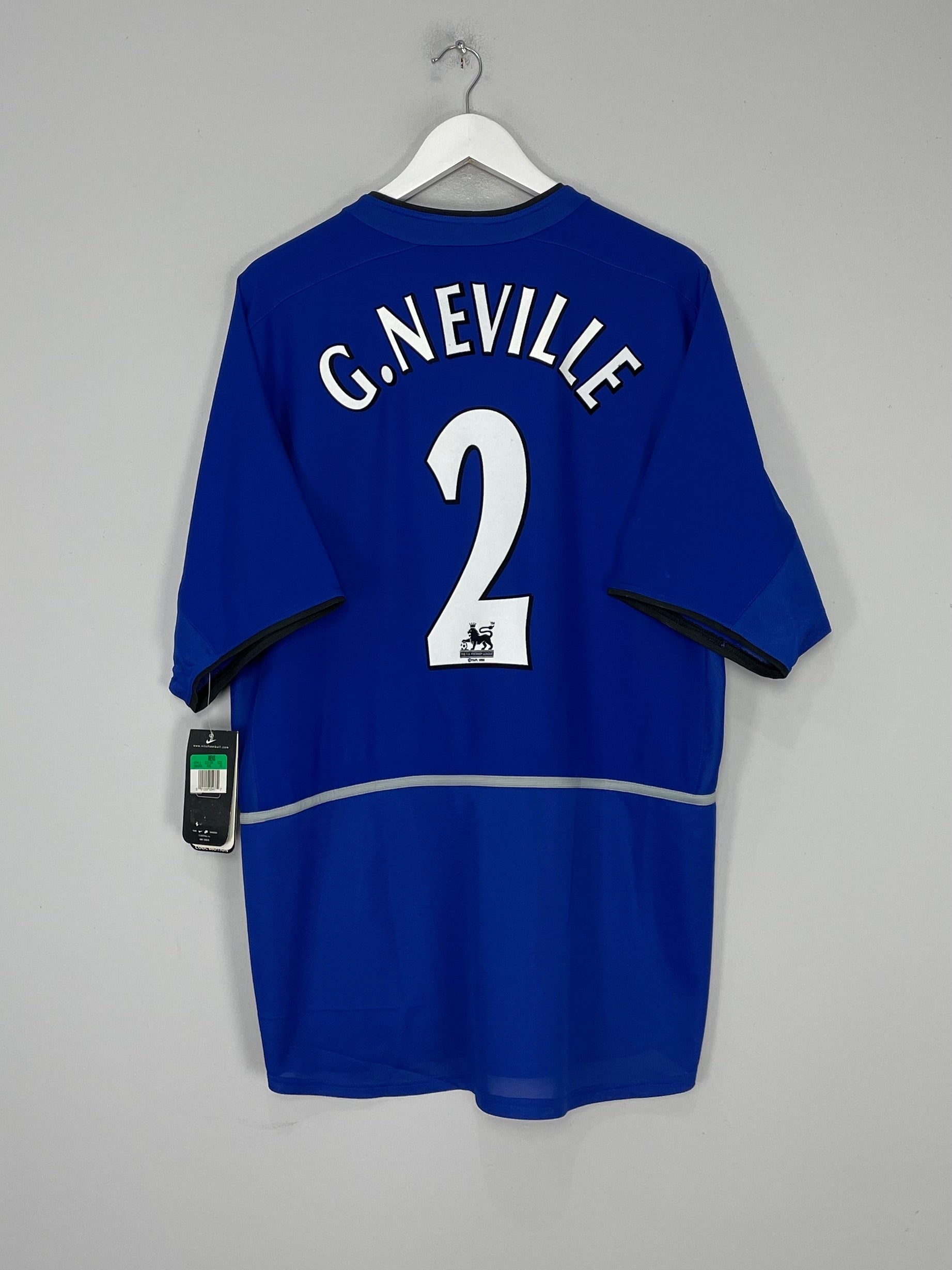 2002/03 MANCHESTER UNITED G.NEVILLE #2 *BNWT* THIRD SHIRT (XL) NIKE