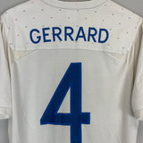 2010/11 ENGLAND GERRARD #4 HOME SHIRT (M) UMBRO