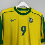 1998/00 BRAZIL RONALDO #9 HOME SHIRT (M) NIKE