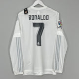 2015/16 REAL MADRID RONALDO #7 *BNWT* L/S HOME SHIRT (L) ADIDAS