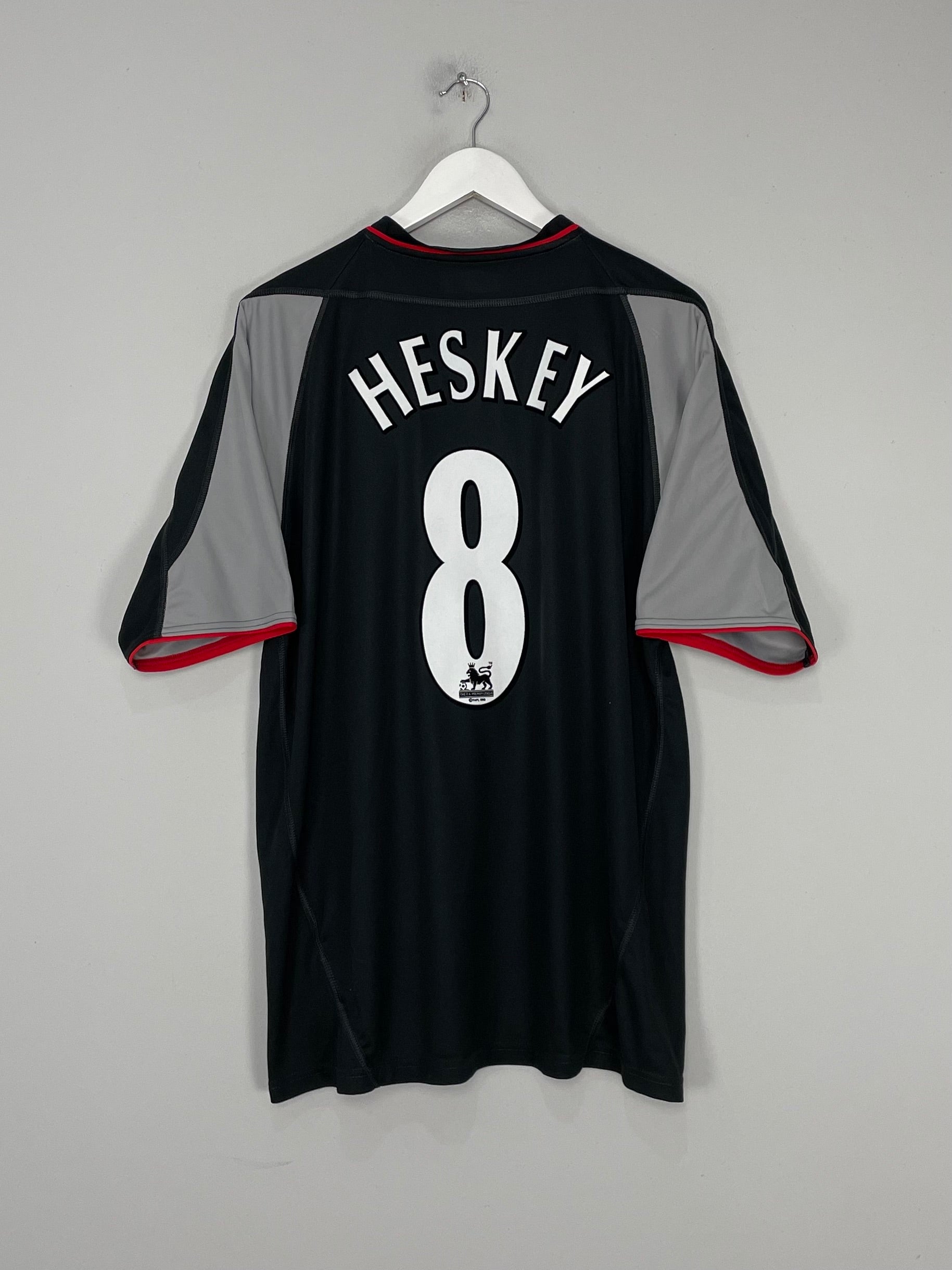 2002/04 LIVERPOOL HESKEY #8 L/S AWAY SHIRT (XL) REEBOK