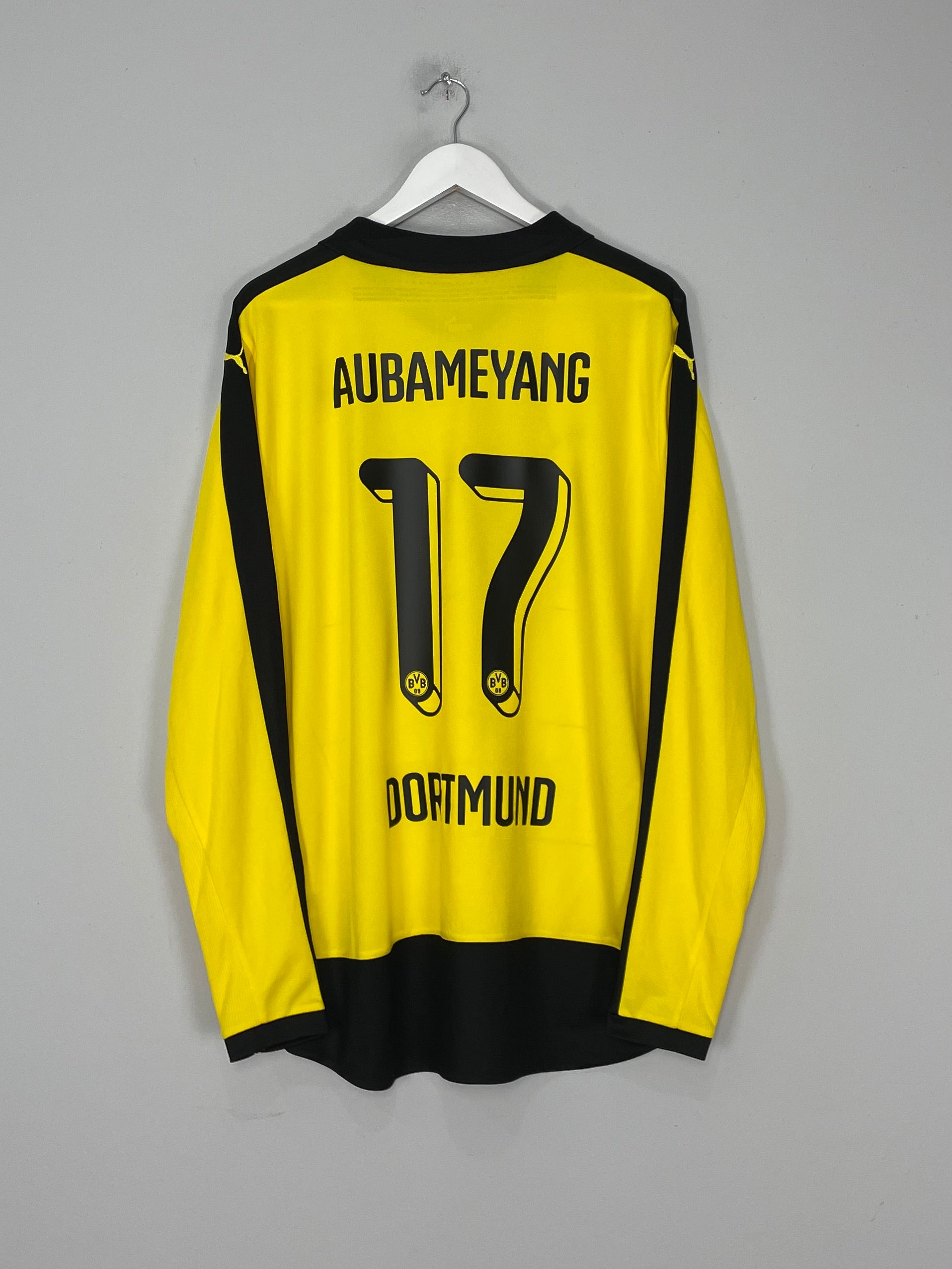 2015/16 DORTMUND AUBAMEYANG #17 L/S HOME SHIRT (XL) PUMA