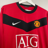 2009/10 MANCHESTER UNITED SCHOLES #18 L/S HOME SHIRT (L) NIKE