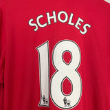 2009/10 MANCHESTER UNITED SCHOLES #18 L/S HOME SHIRT (L) NIKE