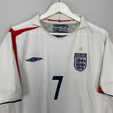 2005/07 ENGLAND BECKHAM #7 HOME SHIRT (XXL) UMBRO