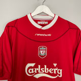 2002/03 LIVERPOOL BAROS #5 HOME SHIRT (L) REEBOK