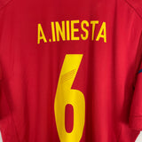 2012/13 SPAIN A.INIESTA #6  HOME SHIRT (XL) ADIDAS