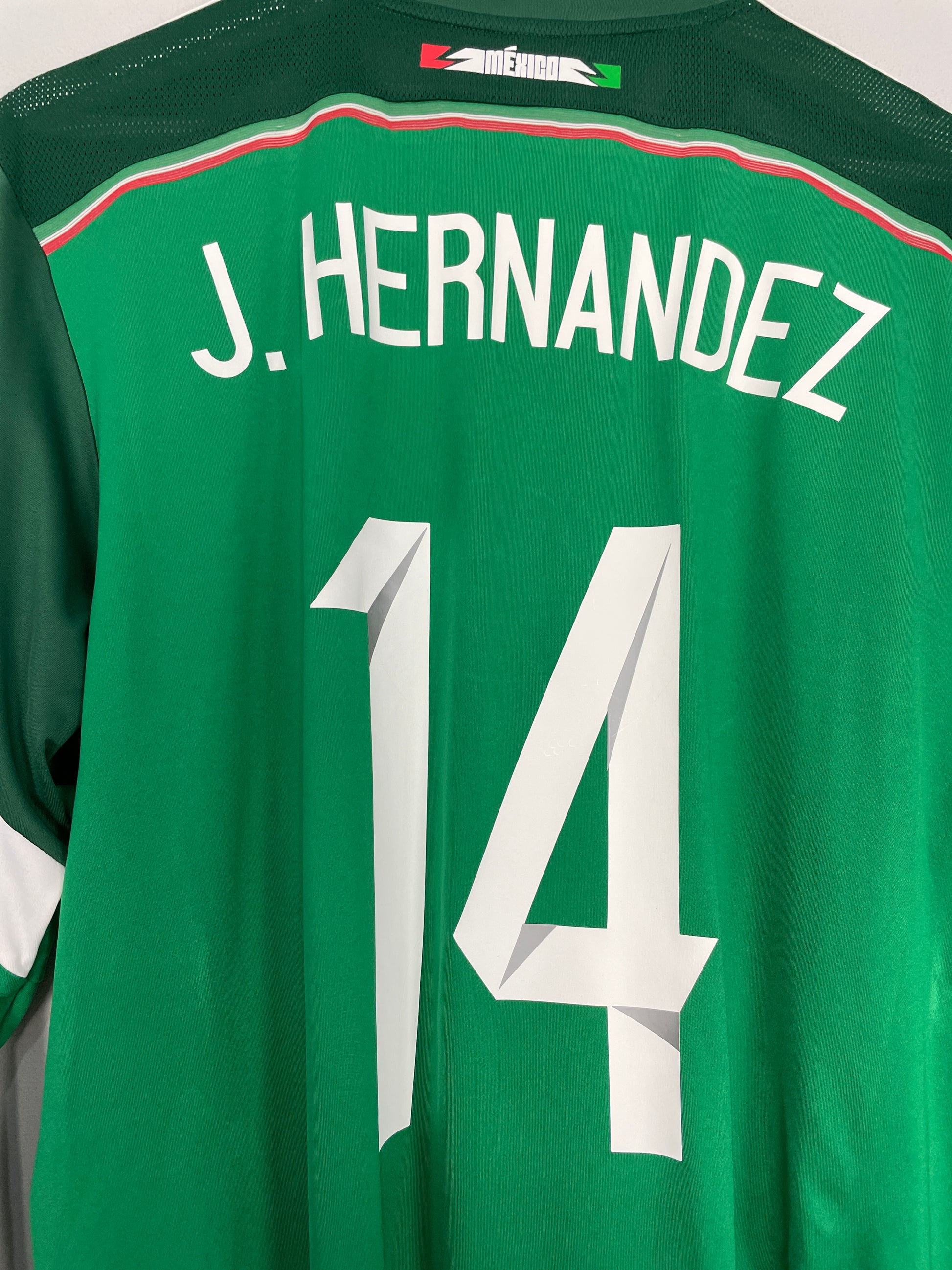 2014 MEXICO Home S/S No.14 J.HERNANDEZ AdiZero 14 WorldCup Match Croatia  jersey