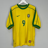 1998/00 BRAZIL RONALDO #9 HOME SHIRT (L) NIKE