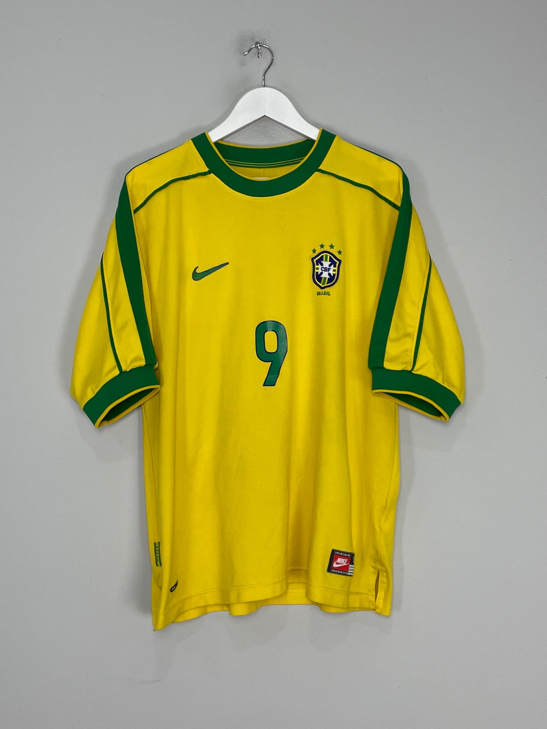 1998/00 BRAZIL RONALDO #9 HOME SHIRT (L) NIKE